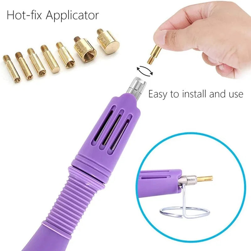 Load image into Gallery viewer, Rhinestone Setter, Hot Fix Applicator Tool Bedazzler Kit with rhinestones, Tool Gun, Hot Fixed Wand for Clothes Clothing Fabric
