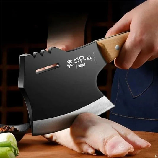 High Hardness Thickened Bone Chopping Axe for Butchers Kitchen Knife Black Wood Handle Forged Forged Bone Chopping Knife