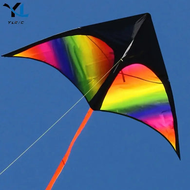Big Triangle Rainbow Kite – Easy-to-Fly 2x3m Kite with Long Tail & Reel | Fun for Kids & Families