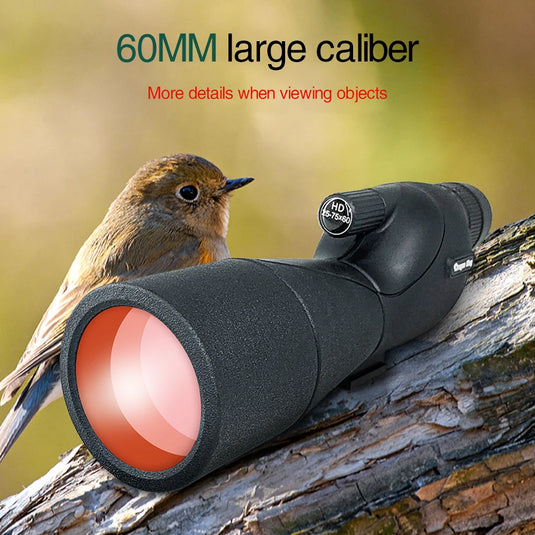 25-75x60 HD Spotting Scope Zoom Monocular Powerful Telescope Bak4 Prism ED Lens For Outdoor Camping Bird Watching Shooting