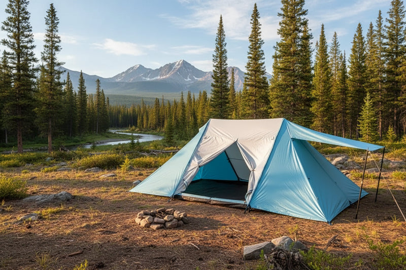 Load image into Gallery viewer, Double-Peak All-Weather Base Camp Shelter | A-Frame Tent with Cloud Cover Canopy
