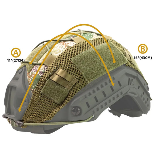 Tactical Helmet Cover for Fast Helmet Multi-Camo Helmets Cover Military Paintball Hunting Shooting Gear - Without Helmet