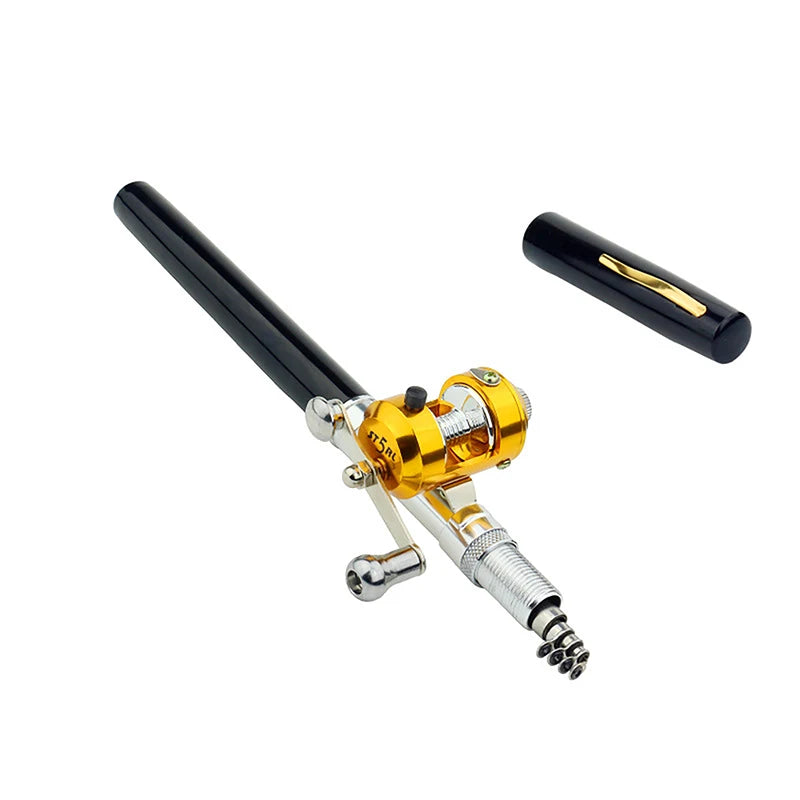 Load image into Gallery viewer, Portable Pen Fishing Rod With Reel Wheel Ultralight Telescopic Fishing Pole Mini Travel Pocket Rod Set Fishing Accessories
