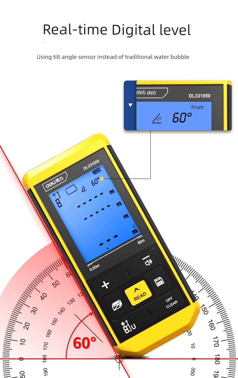 Load image into Gallery viewer, Deli Handheld Electronic Ruler Multi-Function Laser Rangefinder
