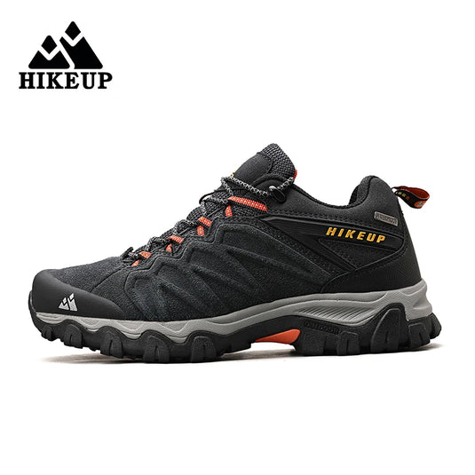 HIKEUP Men’s Leather Hiking Shoes – Durable Outdoor Trekking and Climbing Sneakers