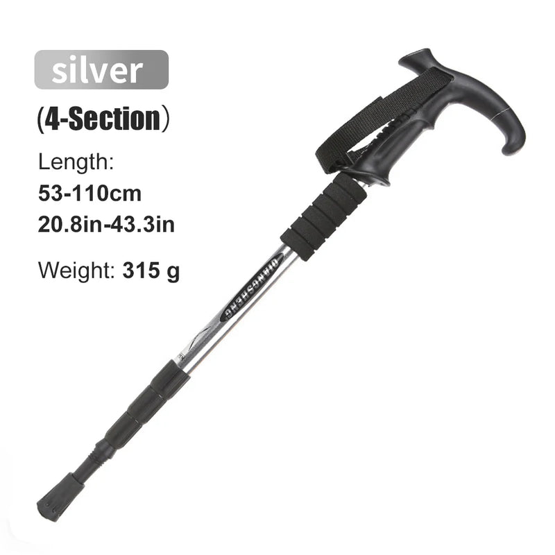 Load image into Gallery viewer, WEST TUNE Outdoor Folding Trekking Pole | 4-Section Portable Walking Stick for Hiking
