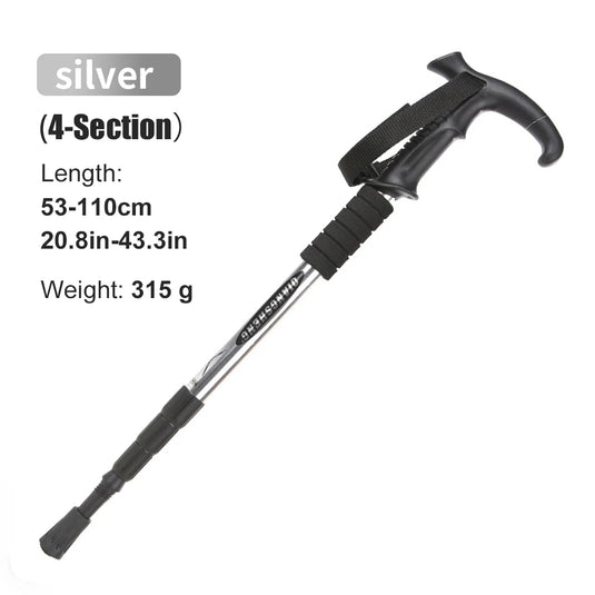 WEST TUNE Outdoor Folding Trekking Pole | 4-Section Portable Walking Stick for Hiking