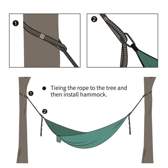 2Pcs Heavy-Duty Hammock Straps – 600lbs Breaking Strength, Adjustable Tree-Friendly Polyester Belts