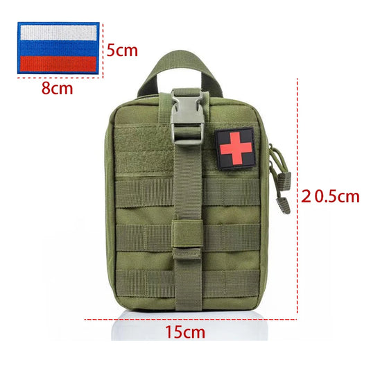 Survival First Aid Kit MOLLE Tactical Trauma Emergency Kit for Outdoor Adventures, Camping, Hunting,