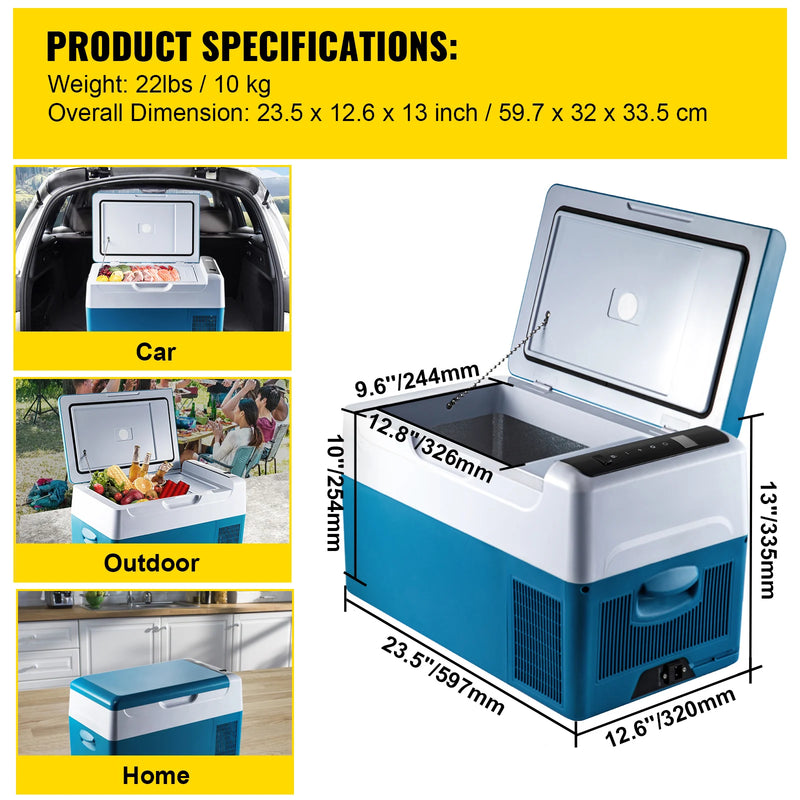 Load image into Gallery viewer, Succebuy 20-55L Portable Refrigerator | Car Electric Compressor Cooler 12/24V DC &amp; 110-240V AC
