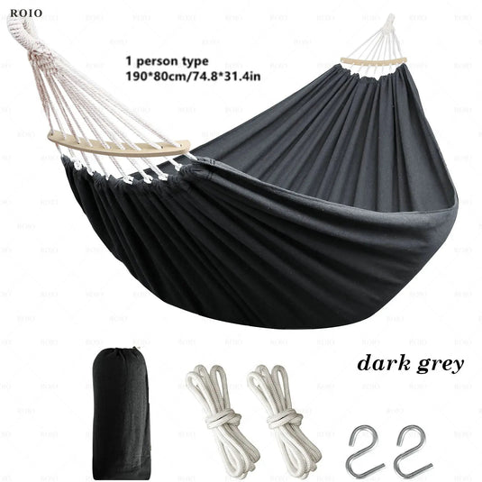 Thickened Canvas Camping Hammock Chair – Single Person with Travel Bag