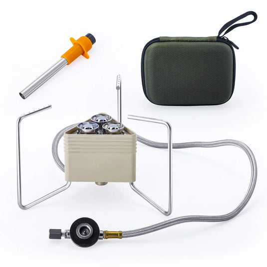 8000W Three Head Camping Gas Stove | Ultralight Folding Burner | Outdoor Cooking Hiking Picnic