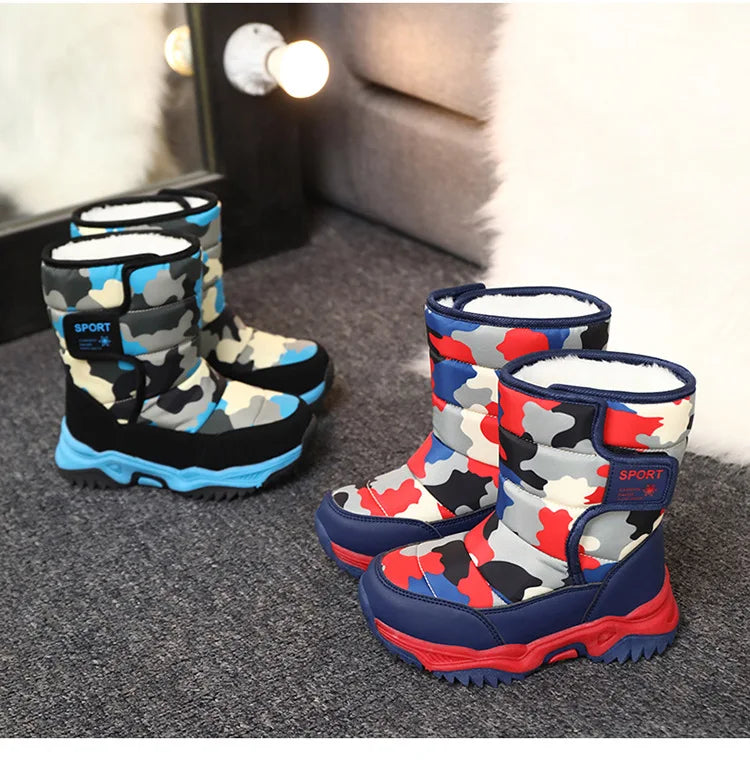 Load image into Gallery viewer, New Winter Children&#39;s Warm Boots Boys Non-slip Comfortable Soft Fur Snow Boots Children Outdoor Snow Boots Cotton Boots 26-38
