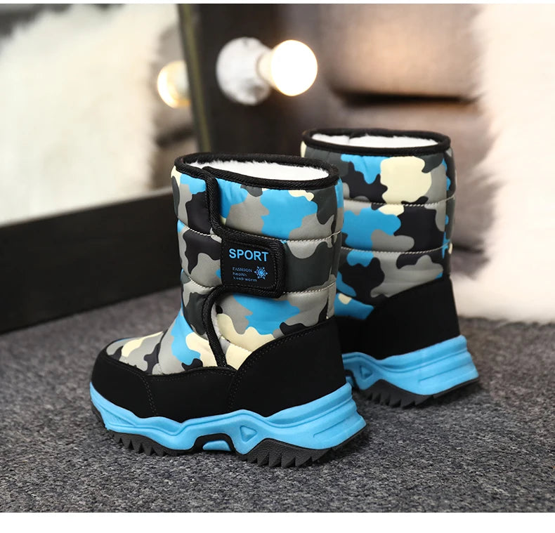 Load image into Gallery viewer, Hot Camouflage Children Snow Boots Hig Top Velvet and Thicken Kids Boot Girl Boys  Anti-slip Wear-resistant Shoe Child Snow Boot
