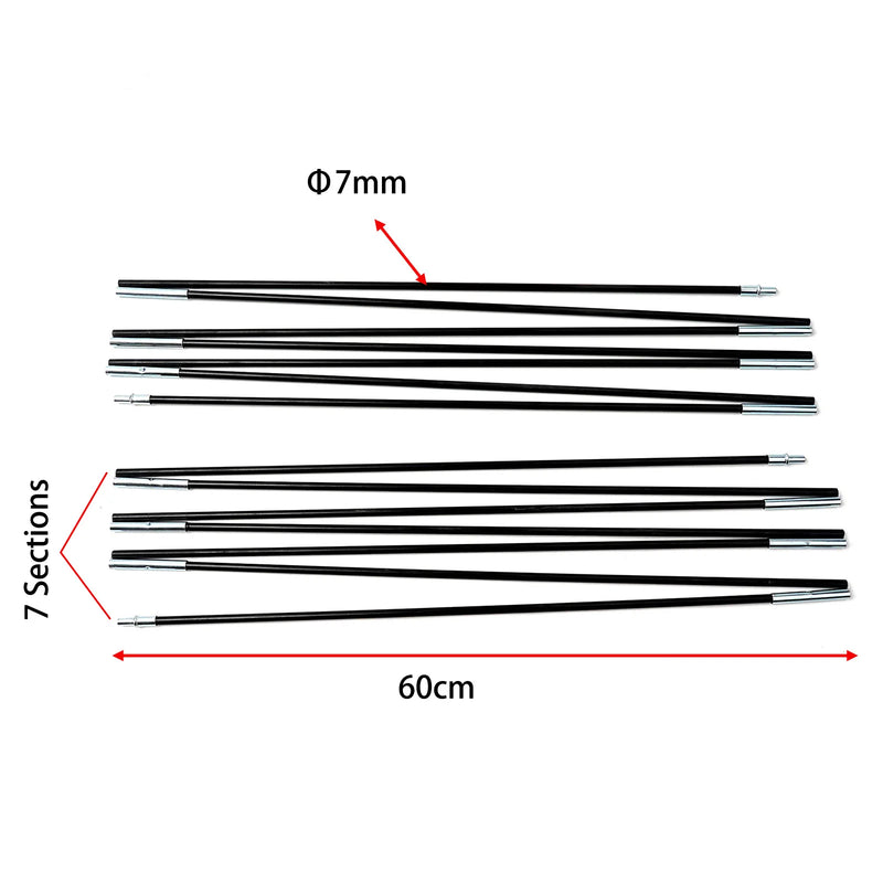 Load image into Gallery viewer, 1 Pair 3/3.3/4/4.48/4.9m Fiberglass Tent Rod Camping Tent Pole Bars Support Rods Awning Frames Kit Hiking Travel Canopies Parts
