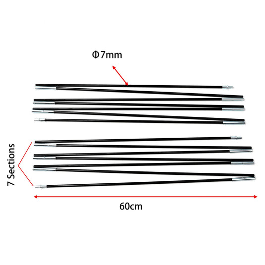 1 Pair 3/3.3/4/4.48/4.9m Fiberglass Tent Rod Camping Tent Pole Bars Support Rods Awning Frames Kit Hiking Travel Canopies Parts