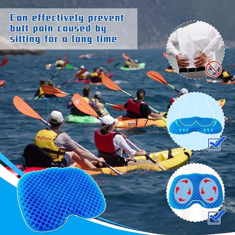 Load image into Gallery viewer, Anti Slip Padded Kayak Gel Seat Cushion Thick Waterproof Pad with Non-Slip Cover for Kayaking Fishing Boat Rafting Accessories
