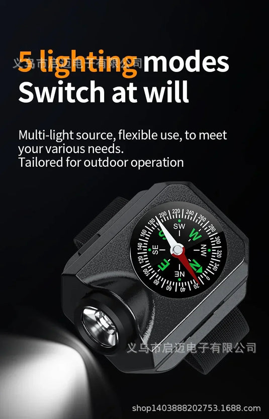 New Outdoor Camping XPG Wrist Light Wildlife Survival Climbing Adventure Compass Watch LED Running Light