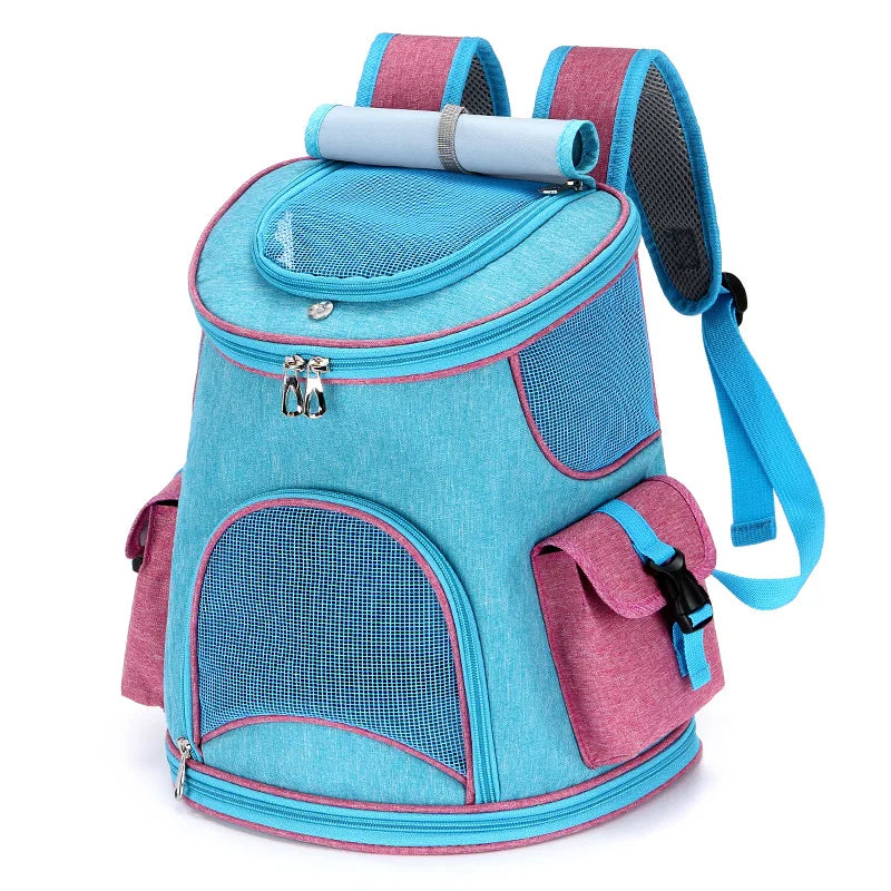 Load image into Gallery viewer, Breathable Pet Travel Backpack Comfortable Carrier with Side Pockets for Small Dogs &amp; Cats
