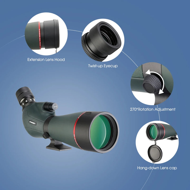 Load image into Gallery viewer, SVBONY  SV406/SV406P ED Spotting Scope 20-60x80/25-75X100/16-48X65 Dual Focus IPX7 Waterproof for BirdWatching Archery
