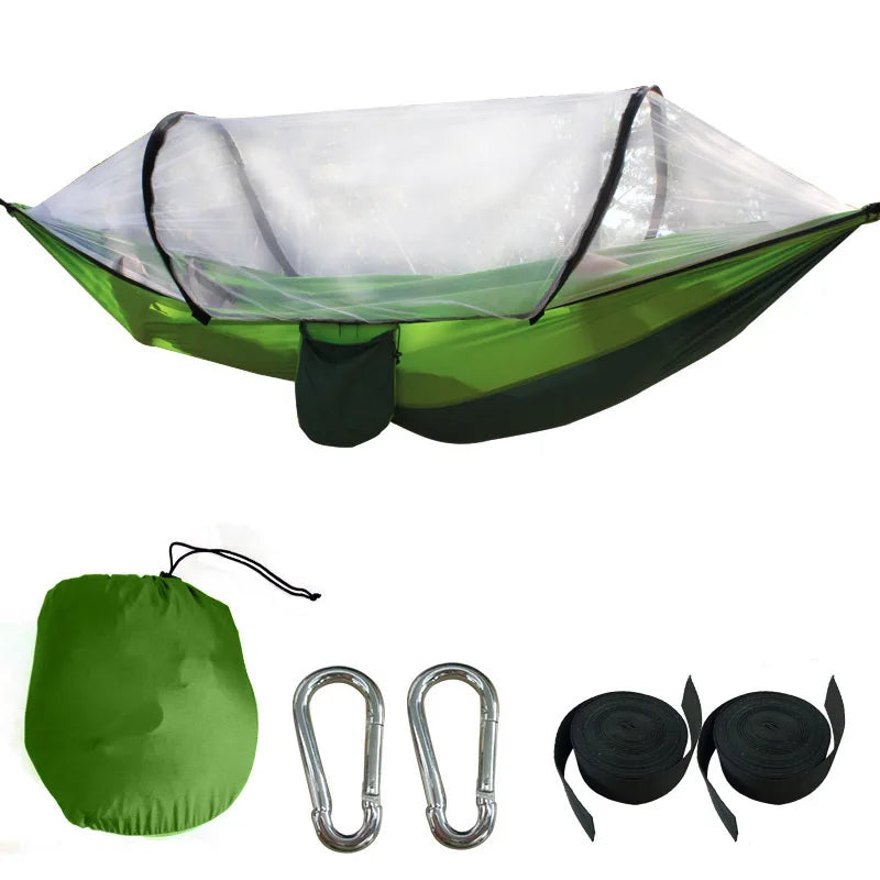 Load image into Gallery viewer, Anti-Mosquito Parachute Camping Hammock – Single &amp; Double Sizes
