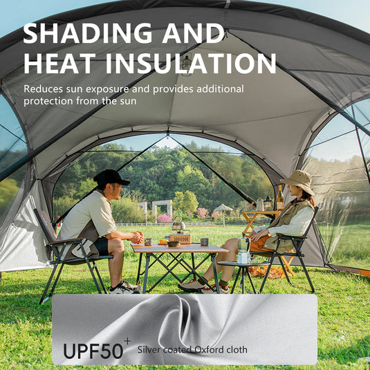BISINNA Outdoor Dome Tent – Large Silver-Coated Canopy for Garden, Camping, and Family Picnics
