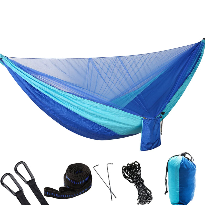 Load image into Gallery viewer, Double/Single Camping Hammock with Mosquito Net &amp; Tree Straps
