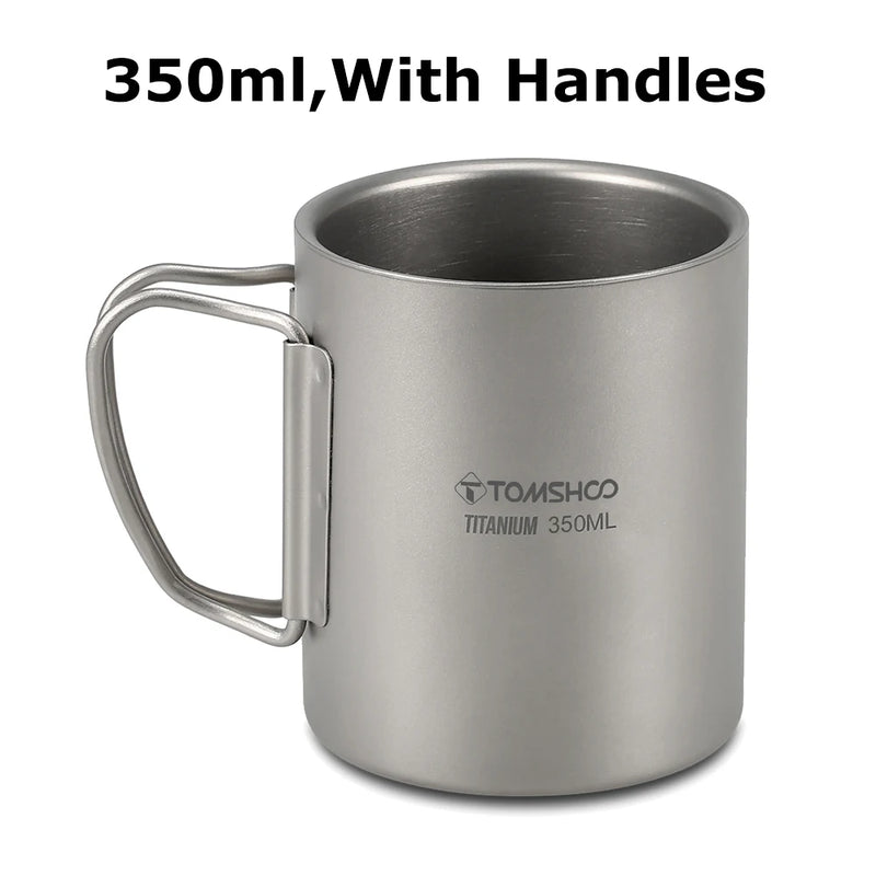 Load image into Gallery viewer, Double Wall Titanium Camp Cup | 220ml–600ml Insulated Coffee Tea Mug | Outdoor Hiking Backpacking
