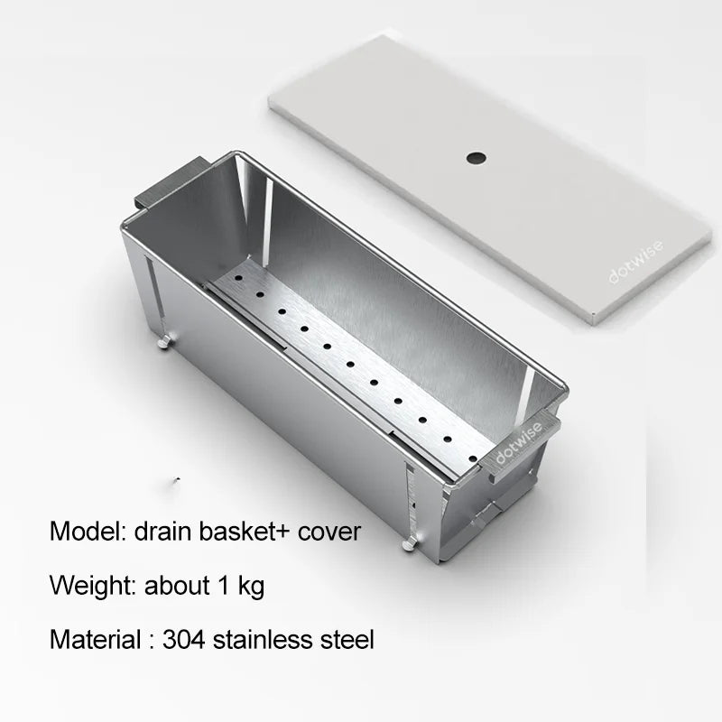 Load image into Gallery viewer, 304 stainless steel drain basket with cover on a white background
