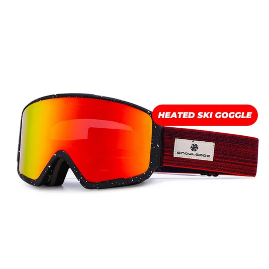 Heated Goggles Snowmobile, Anti-Fog Electric Ski Goggle with Rechargeable Battery for Adult Winter Sports Snowboard Snow Goggles