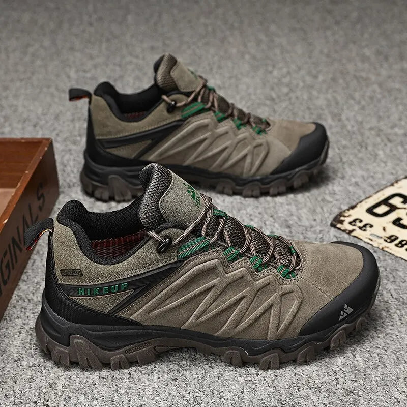 Load image into Gallery viewer, HIKEUP Men’s Leather Hiking Shoes – Durable Outdoor Trekking and Climbing Sneakers
