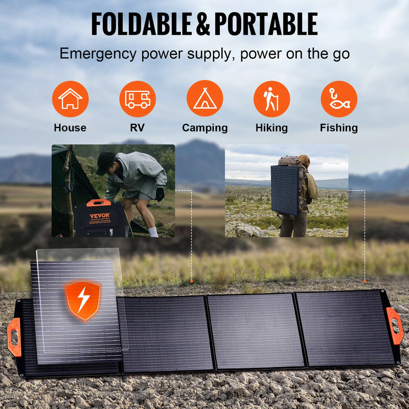 Load image into Gallery viewer, 200W Foldable Monocrystalline ETFE Solar Panel | Portable Waterproof Solar Charger | Power Station Compatible
