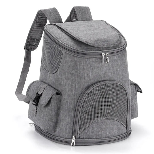 Breathable Pet Travel Backpack Comfortable Carrier with Side Pockets for Small Dogs & Cats