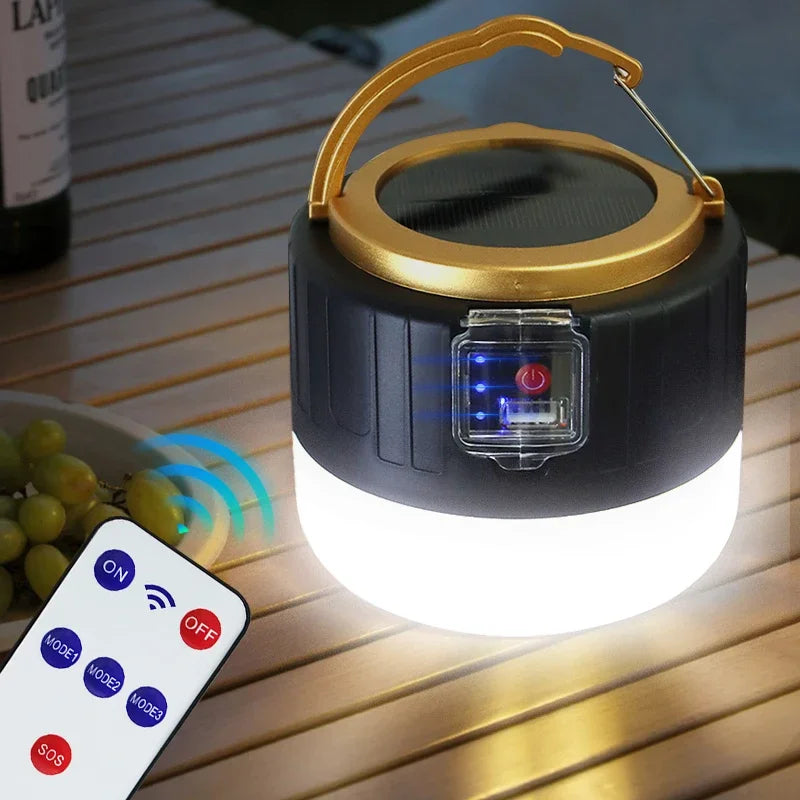 Load image into Gallery viewer, Solar USB Rechargeable LED Camping Lantern | IPX6 Waterproof Portable Tent Light | Emergency Lamp
