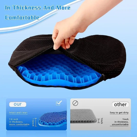 Anti Slip Padded Kayak Gel Seat Cushion Thick Waterproof Pad with Non-Slip Cover for Kayaking Fishing Boat Rafting Accessories