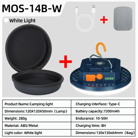30W LED Camping Lantern 7200mAh | Rechargeable Portable Tent Light | High-Power Outdoor Lamp