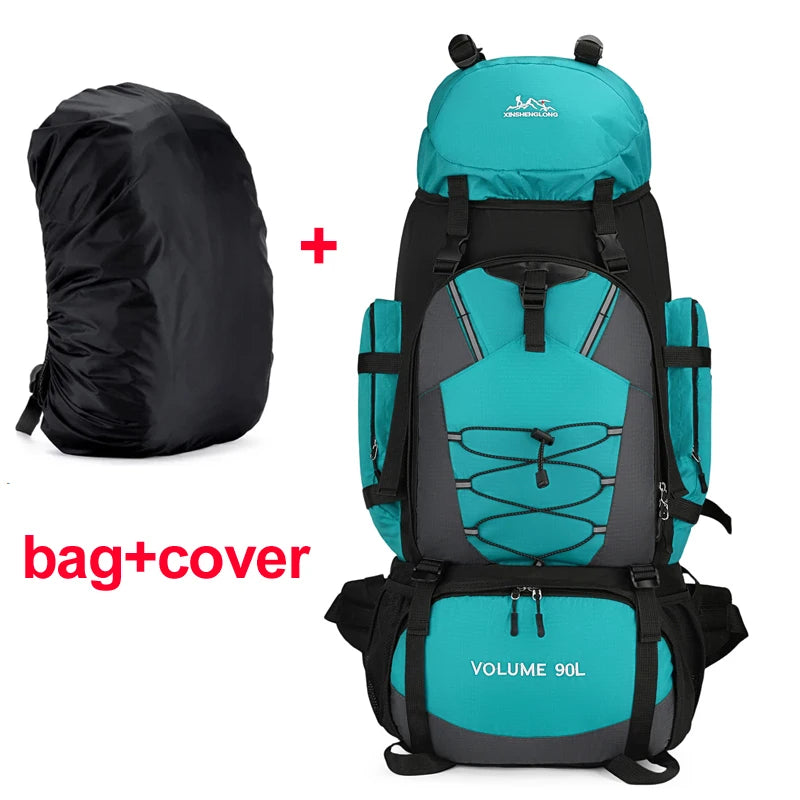 Load image into Gallery viewer, 90L Hiking Camping Backpack with Rain Cover | Waterproof Trekking Rucksack | Large Climbing Travel Bag
