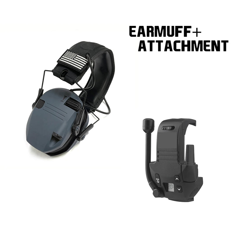 Load image into Gallery viewer, Walkie Talkie Attachment - 22 Channels 3 Miles Range Distance Voice-Activated Handsfree Communication for Shooting earmuffs
