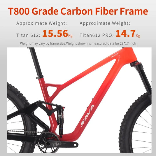 SAVA NEW TITAN612 – Carbon Fiber Full Suspension Mountain Bike (27.5