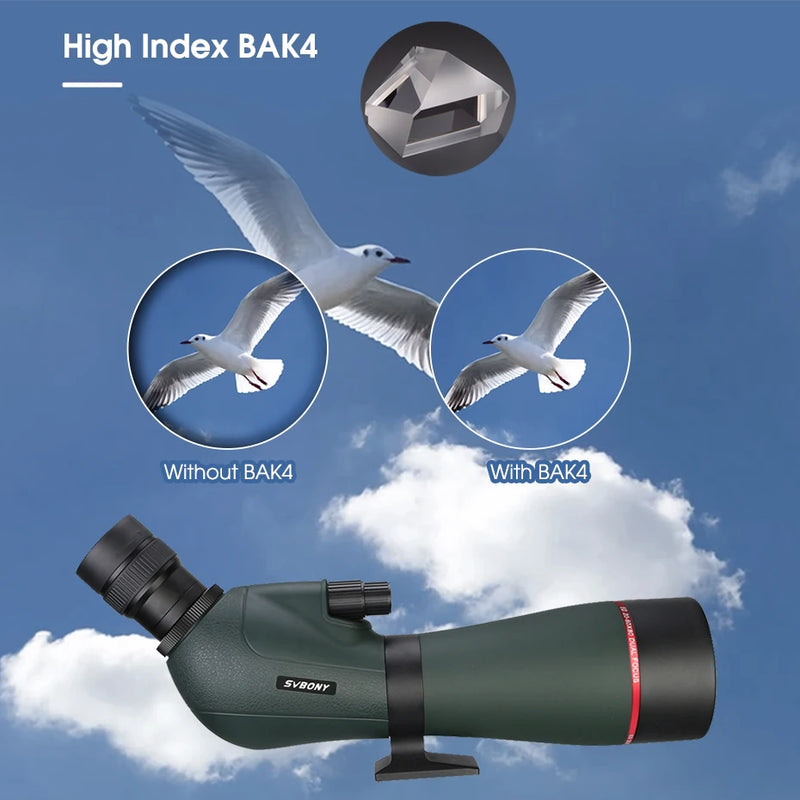 Load image into Gallery viewer, SVBONY  SV406/SV406P ED Spotting Scope 20-60x80/25-75X100/16-48X65 Dual Focus IPX7 Waterproof for BirdWatching Archery
