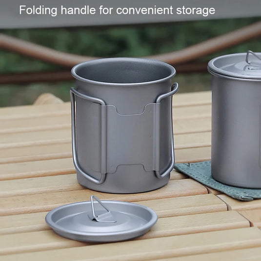 Camping Mug Titanium Cup | 450ml Tourist Tableware Picnic Utensils Outdoor Kitchen