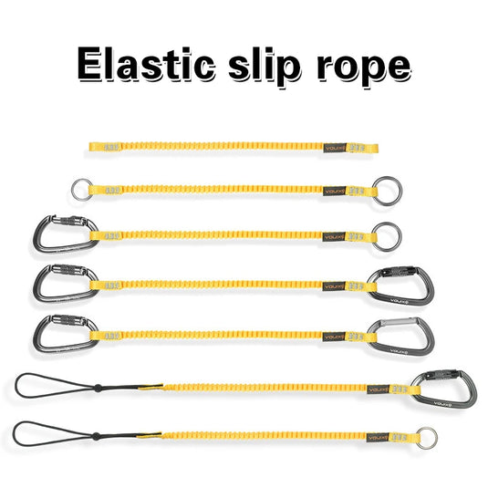 Climbing Gear Anti-Loss Elastic Rope - High Altitude Tool Safety Cord With Carabiner For Fall Protection And Drop Prevention