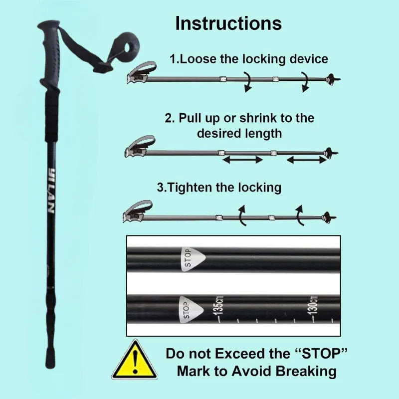 Load image into Gallery viewer, Collapsible Lightweight Trekking Poles | Anti-Shock Adjustable Hiking Sticks | Men Women Walking Pole
