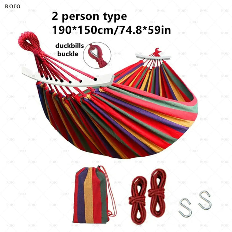 Load image into Gallery viewer, Thickened Canvas Camping Hammock Chair – Single Person with Travel Bag
