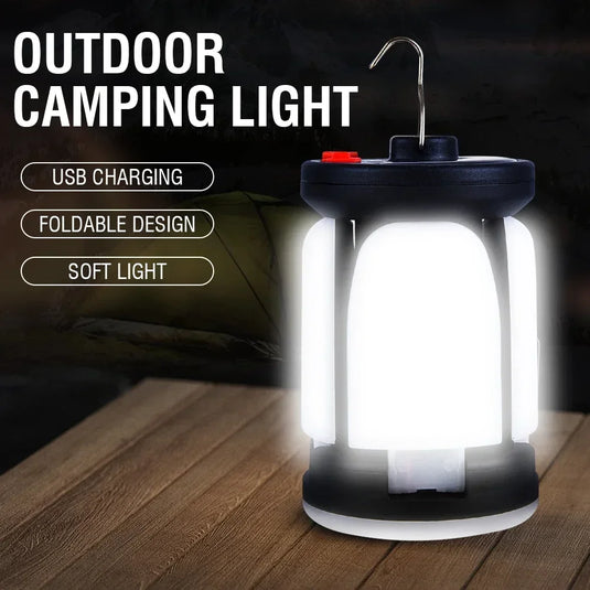 Solar LED Leaf Camping Lantern | 6-Mode USB Rechargeable Tent Light | Portable Outdoor Hanging Lamp