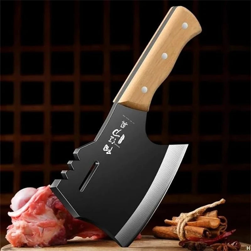 Load image into Gallery viewer, High Hardness Thickened Bone Chopping Axe for Butchers Kitchen Knife Black Wood Handle Forged Forged Bone Chopping Knife
