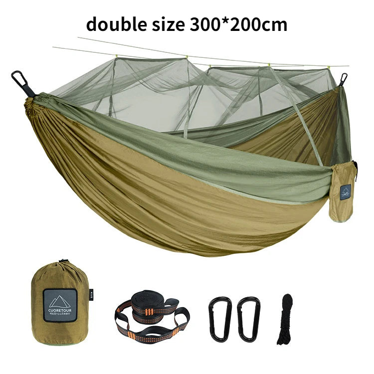 Load image into Gallery viewer, Leaftour Portable Hammock with Mosquito Net – Single &amp; Double Sizes for Travel and Outdoor Camping
