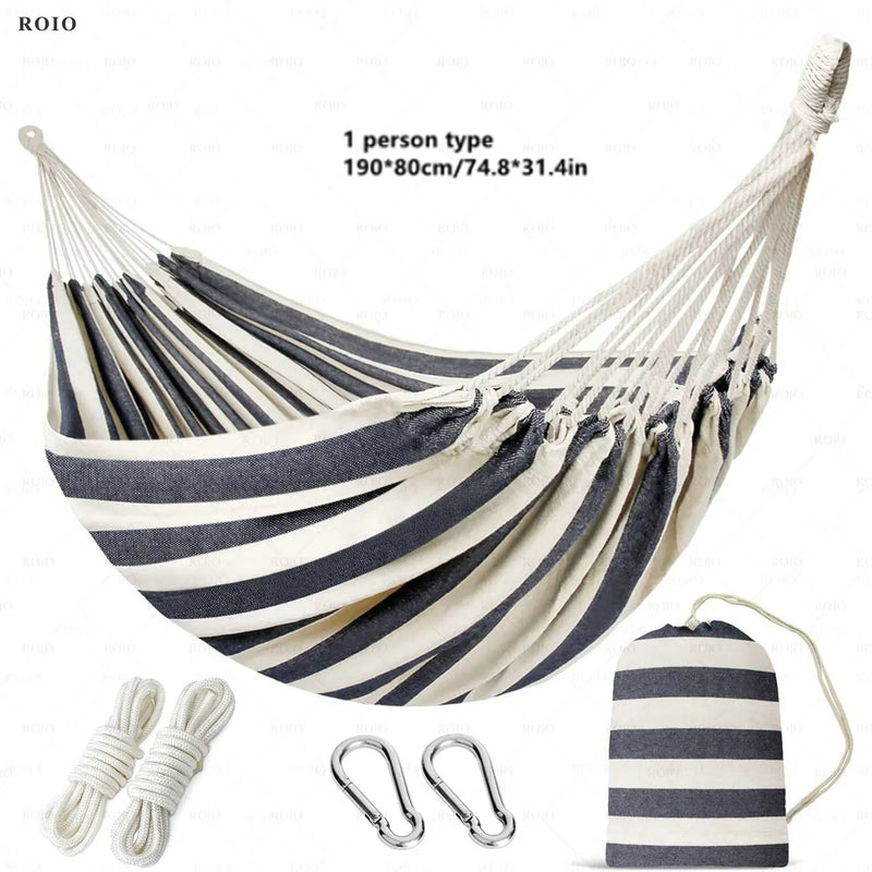 Load image into Gallery viewer, Thickened Canvas Camping Hammock Chair – Single Person with Travel Bag
