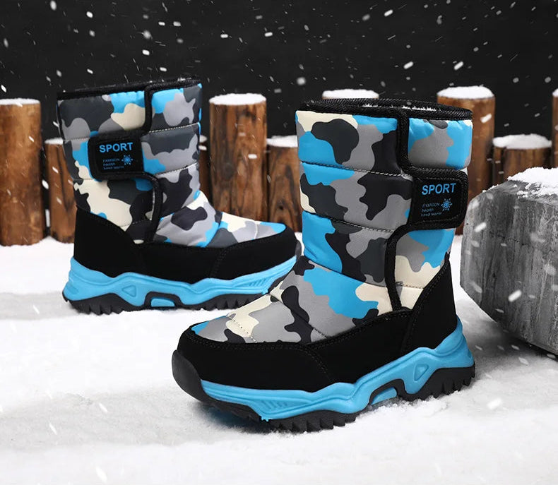 Load image into Gallery viewer, Hot Camouflage Children Snow Boots Hig Top Velvet and Thicken Kids Boot Girl Boys  Anti-slip Wear-resistant Shoe Child Snow Boot
