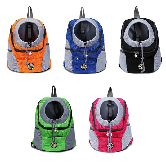 Portable Travel Backpack Outdoor Carrier Pet Double Shoulder Bag Mesh Backpack Head Carrying Bags For Cat Dog
